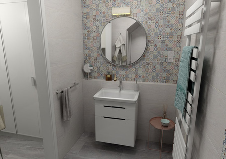 ELLA szafka umywalkowa 56,5x65x43cm, 2 szuflady, biała