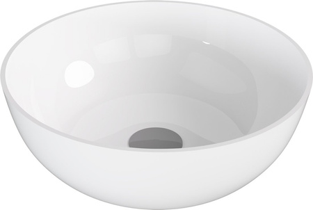 BANERA ROUND umywalka kompozytowa nablatowa, średnica 39cm, biały