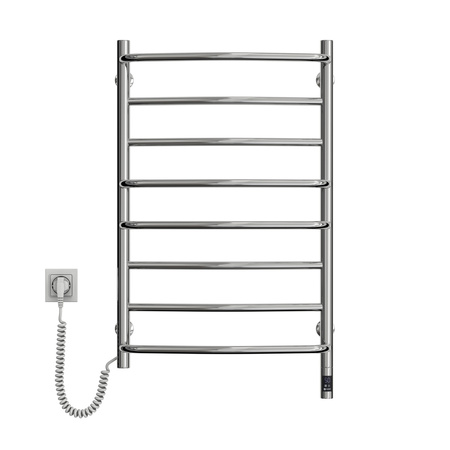 Elektryczny grzejnik łazienkowy drabinkowy NIERDZEWNY OMEGA Sensor 530х800 Lewa strona podłączenia, sterowanie dotykowe, regulator temperatury, Timer wyłączania
