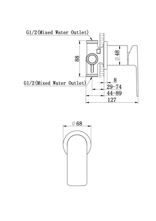 PROXIMA Chrom Podtynkowa bateria prysznicowa