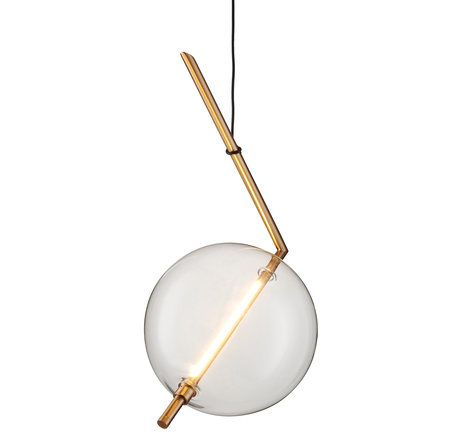 Lampa wisząca AMORE LED, 24 cm - złota z transparentnym kloszem