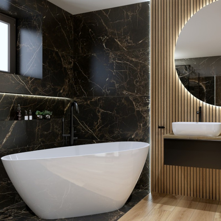 Wanna wolnostojąca Pietra 1500 Snow White Glossy