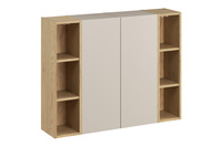 Zestaw meblowy z szafkami wysokimi i regałami