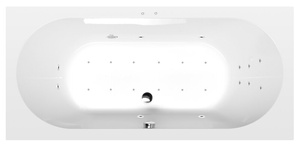 LEVANA wanna z hydromasażem, 170x80x39cm, Attraction Hydro-Air, chrom