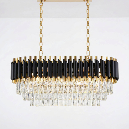 KLASYCZNY ŻYRANDOL KRYSZTAŁOWY CZARNO-ZŁOTY MAZINI PRO