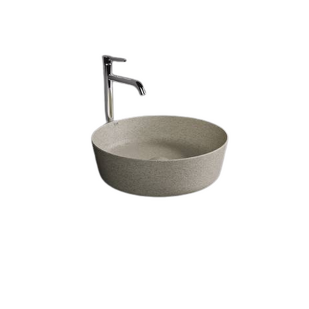 RAK Ceramics BATU Umywalka slim nablatowa okrągła 42 cm Mica Warm Grey