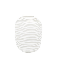 Andorra Handblown Carved Glass Vase White 400mm