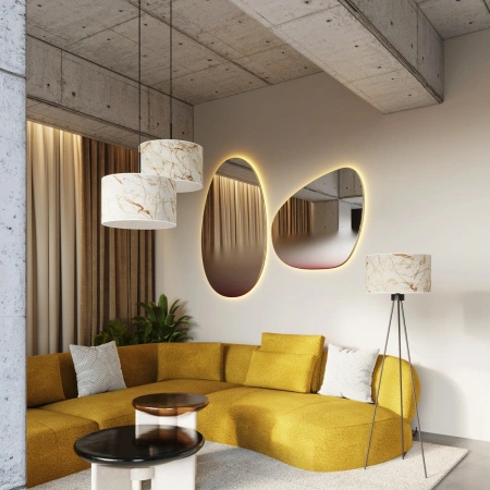 Lampa podłogowa NEVIA beżowy marmur
