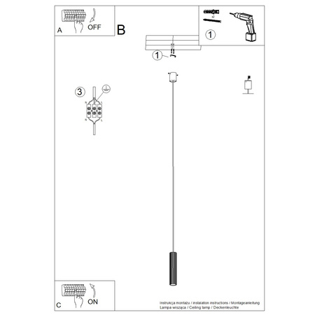Lampa wisząca IVAR 1 biała LED 3000K
