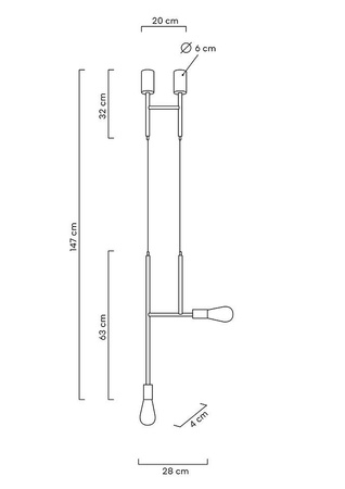 MOOSEE lampa wisząca RIVA 2 złota