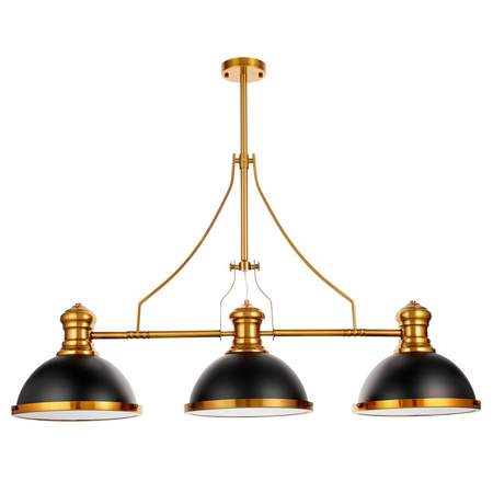 POTRÓJNA LAMPA WISZĄCA INDUSTRIALNA CZARNO-MOSIĘŻNA ETTORE