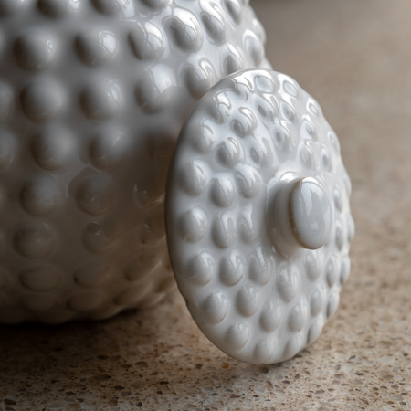 Alba Beaded Trinket Jar White 155x155x140mm