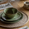 Organic Beaded Bowl Olive (4pk) 160x70mm