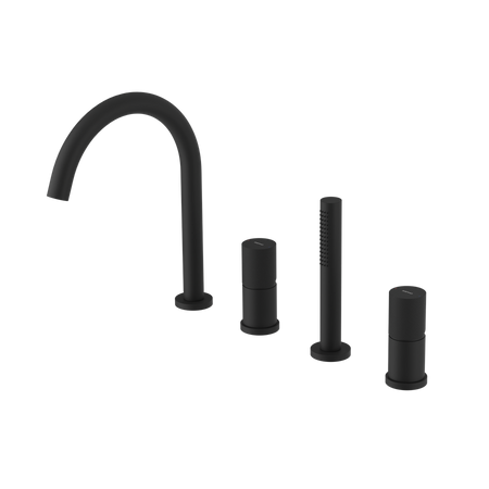 ULTRATAP 4-otworowa bateria wannowa na brzeg wanny, czarny mat