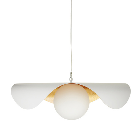 Lampa wisząca ENZO biało złota 80 cm