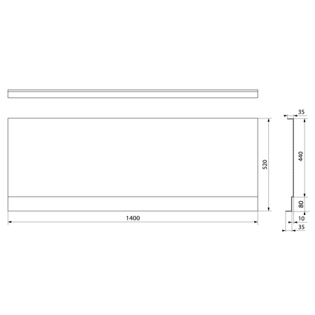COUVERT NIKA obudowa czołowa, 140x52cm