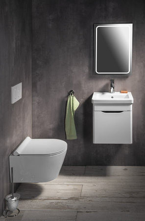 ELLA szafka umywalkowa 37,5x43x34cm, drzwiczki, lewa, biała