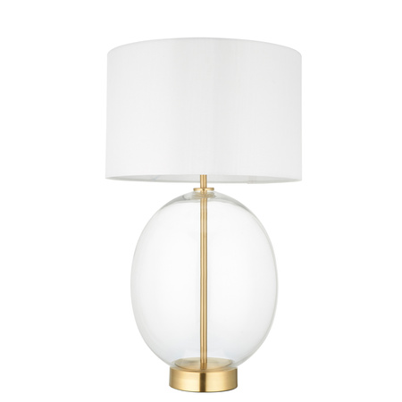 Kelda Oval Table Lamp Satin Brass Vintage White