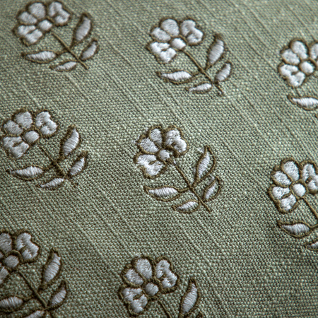 Ilkley Embroider Floral Cush Sage 450x450mm