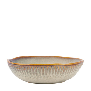 Talerz do makaronu Organic Ridged – kamienny, 22 × 5,5 × 22 cm, zestaw 4 szt.