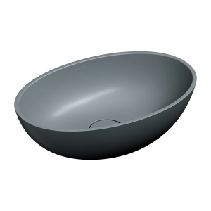 SHELL M+ umywalka nablatowa, 50 x 32 cm, ash grey mat