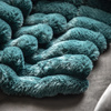 Ribbed Faux Fur Throw Teal 1300x1700mm
