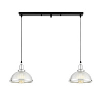 PODWÓJNA LAMPA WISZĄCA LOFT CHROMOWANA BRICO W2