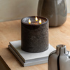LED 3 Wick Candle Mocha 150x150x150mm