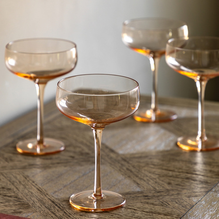 Coupe Glass Amber (4pk) 113x113x150mm