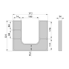 Organizer LINDO "U" 372x36x323 mm, plastik, antracyt