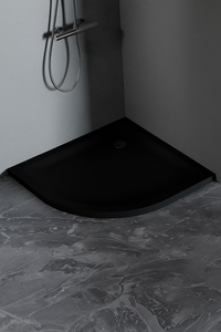Brodzik MILD SATIN akrylowy półokrągły R55 80x80x4,5 czarny