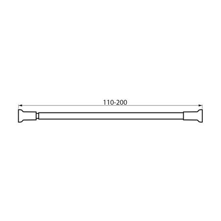 Drążek teleskopowy 110-200cm, stal nierdzewna, połysk
