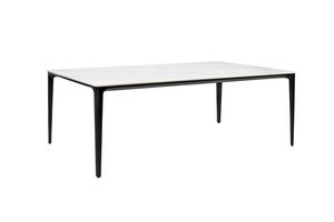 Stół SLIM 200x100 biały, czarny - ceramiczny marmur, aluminium