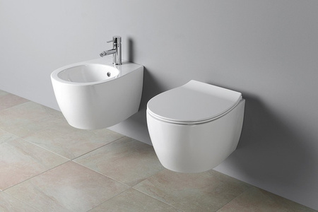 SENTIMENTI miska WC wisząca, Rimless, 36x51cm, biały