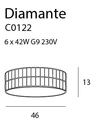 MAXLIGHT C0122 PLAFON DIAMANTE DUŻY 46 cm