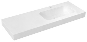 EMICO umywalka prawa, 160x50 cm, wersja L, Rockstone biały mat