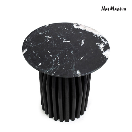 MaMaison stolik LEVANTE 50 czarny marmur  / drewno