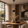 Lampa wisząca CONCRETE 12 cm- czarny beton, drewno