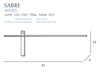 MAXLIGHT W0283 KINKIET SABRE 91 cm CZARNY IP23, ściemnialny z włącznikiem d