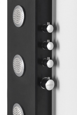 SPIRIT ROUND panel prysznicowy z baterią termostatyczną 250x1550mm, czarny