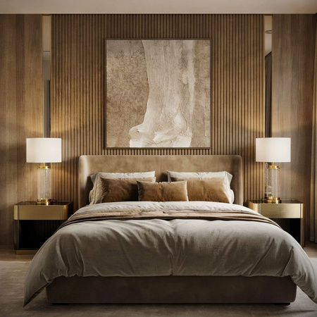 LAMPA NOCNA GLAMOUR BIAŁO-MOSIĘŻNA POSITANO