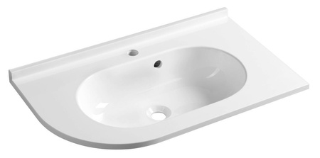 PULSE umywalka kompozytowa, 75x45cm, prawa, biała