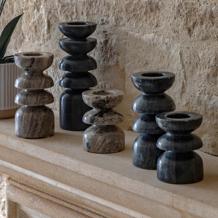 Azuaga Marble Tealight Candlestick Grey 200mm