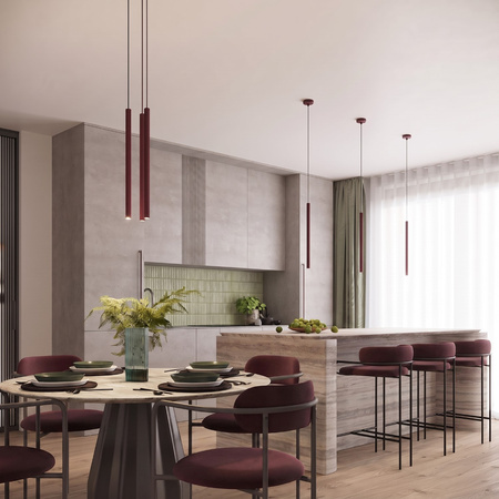 Lampa wisząca ARCHE 1 burgund