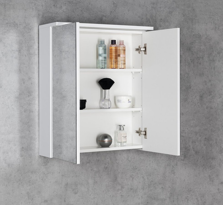 KAWA STRIP szafka z lustrem, oświetlenie LED 60x70x22cm, biały