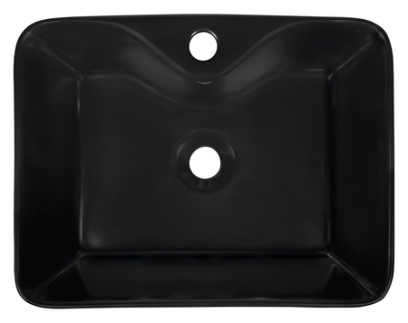 BALENA umywalka ceramiczna nablatowa 48x37 cm, czarny mat