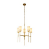 Lampa wisząca DARLING 60 cm - żyrandol złoty z białym abażurem