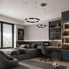 Lampa wisząca CIRCLE 2 40+60 cm - LED, ring tytan szczotkowany na 1 podsufitce