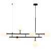 Lampa wisząca MODERNO DUO 100 cm -czarna z białymi kloszami