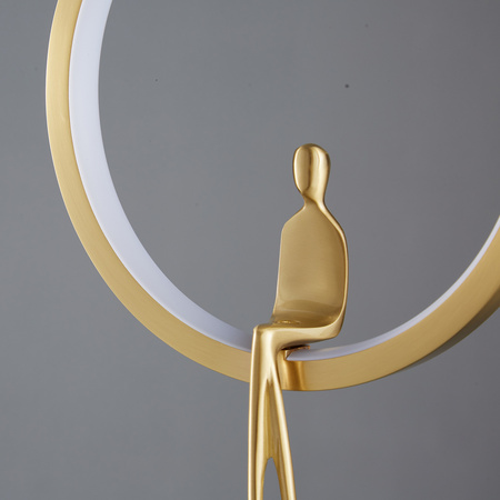 Lampa wisząca AMICI 27 cm - LED, mosiądz, złoty ring z dekoracyjną figurką